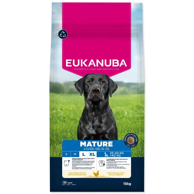 Krmivo EUKANUBA Mature Large rich in fresh chicken 15kg Zlevněný