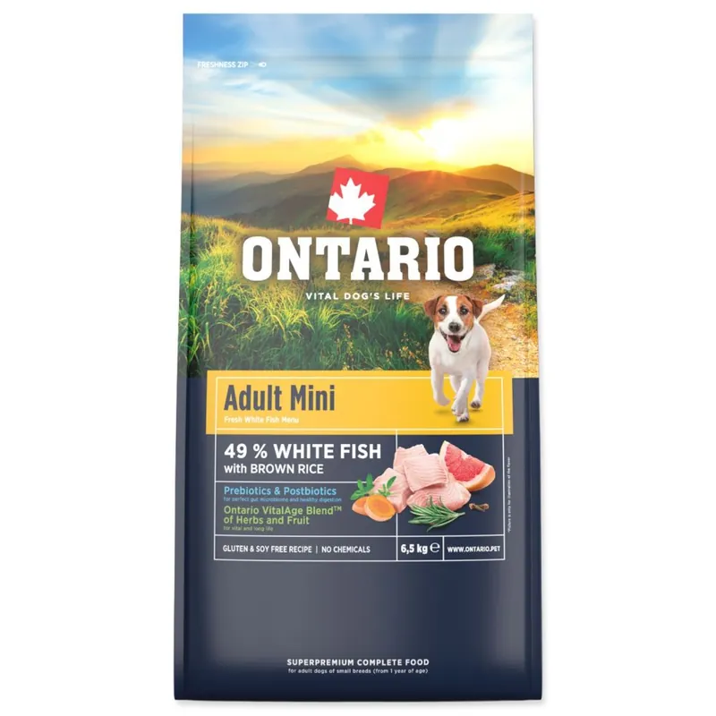 Zlevněný ONTARIO Adult Mini Fish & Rice (6,5kg)