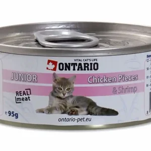 Akční Nabídka ONTARIO konzerva junior Chicken Pieces + Shrimp (95g)