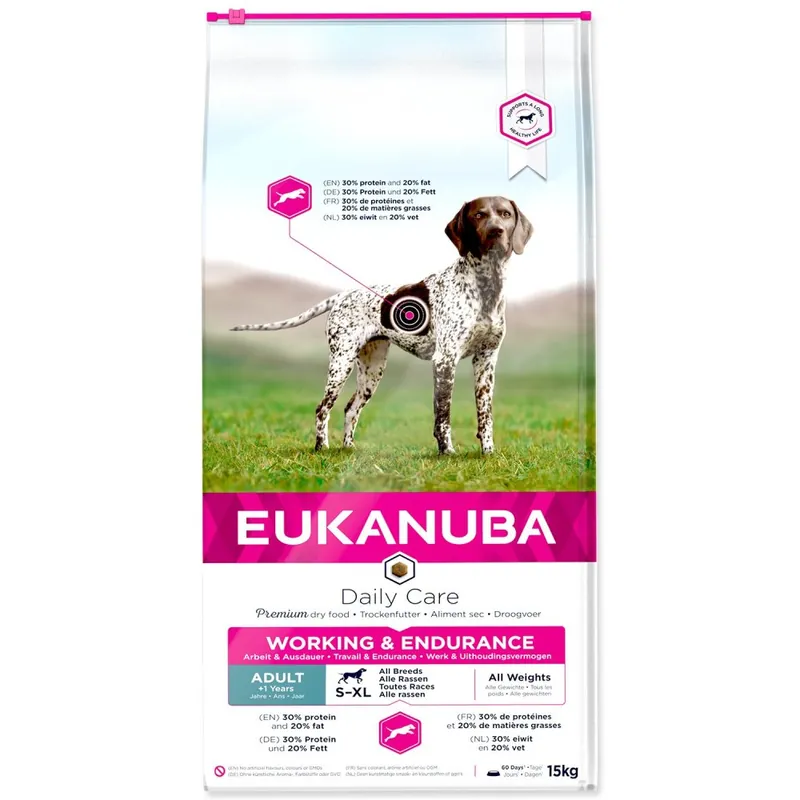 Krmivo EUKANUBA Daily Care Adult Working & Endurance 15kg Přímo Od Výrobce