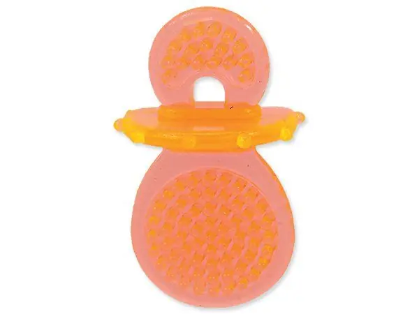 Novinka Hračka DOG FANTASY dudlík gumový oranžový 8 cm (1ks)