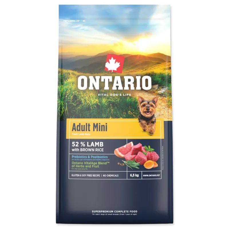 Nejlepší Cena ONTARIO Adult Mini Lamb & Rice (6,5kg)