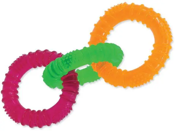 Jen Po Omezenou Doba Hračka DOG FANTASY 3 kruhy gumové barevné 16 cm (1ks)