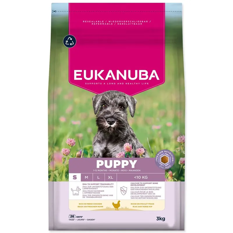 Top Prodej Krmivo EUKANUBA Puppy Small rich in fresh chicken 3kg