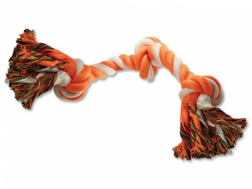 Uzel DOG FANTASY bavlněný oranžovo-bílý 3 knoty 50 cm (1ks) Vrácení Zdarma