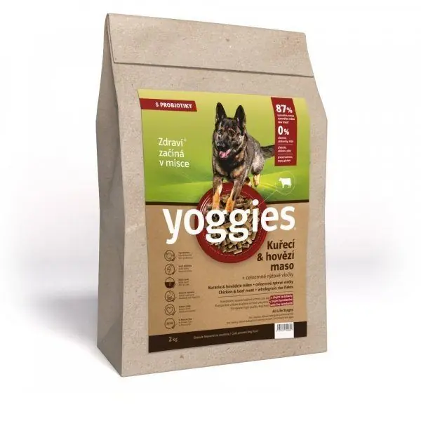 Granule Yoggies 20kg, KUŘECÍ + HOVĚZÍ maso, granule lisované za studena Poslední Šance