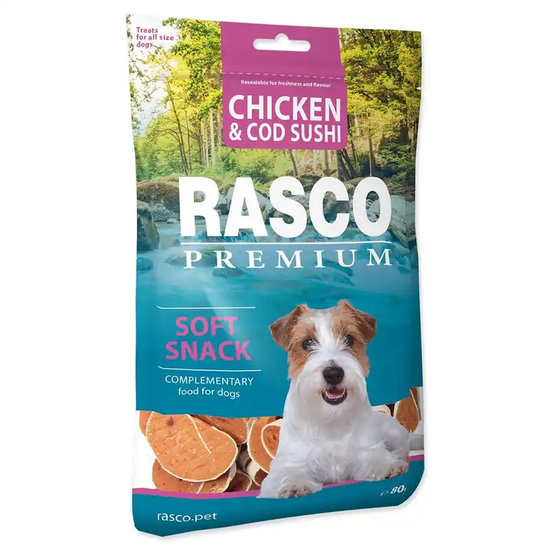 Pochoutka RASCO Premium sushi z tresky a kuřete (80g) Zlevněný