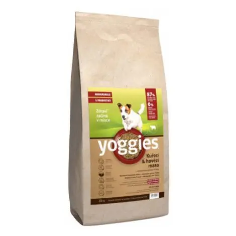 5 kg, MINIGRANULE kuřecí a hovězí maso, minigranule lisované za studena s probiotiky Yoggies Vrácení Zdarma