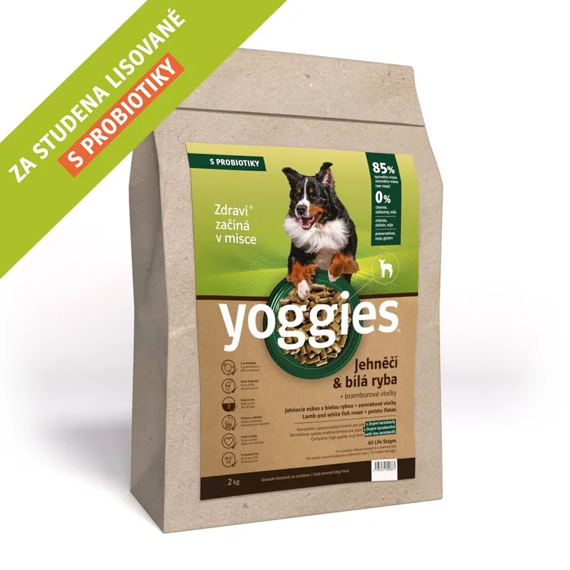 Granule Yoggies 2kg, JEHNĚČÍ + BÍLÁ RYBA, granule lisované za studena Pouze Dnes