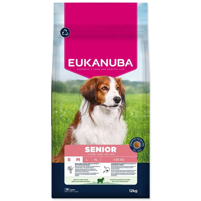 Krmivo EUKANUBA Senior Small and Medium rich in lamb 12kg Dokud Zásoby Vydrží