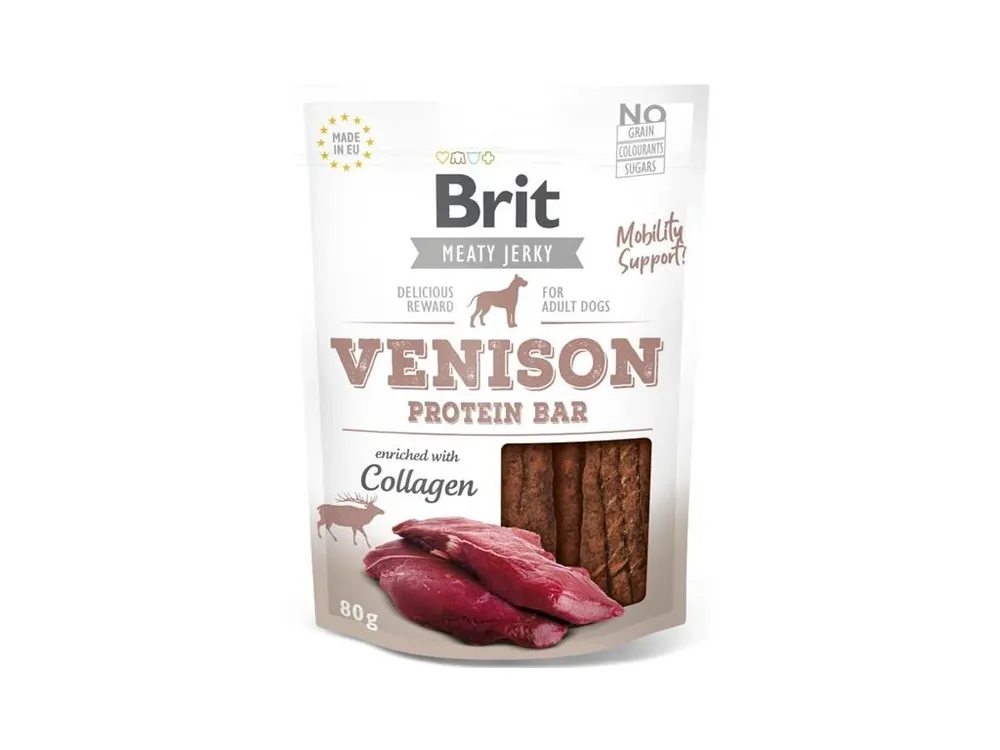 Brit Dog Jerky Venison Protein Bar 80 g Dokud Zásoby Vydrží