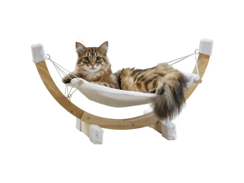 Houpací lehátko SIESTA, bílá houpačka pro kočky 73x36x34cm Levný