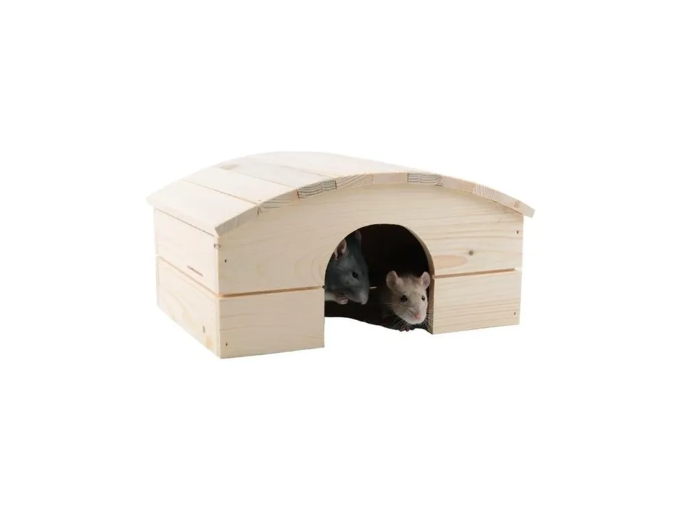 Domek dřevo králík obloukovitá střecha 30 x 22 x 16 cm Oblíbený