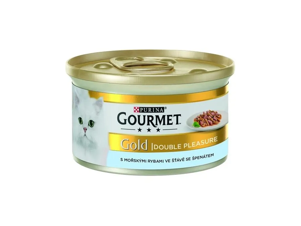 Sezónní Sleva Gourmet Gold cat konz.-mořské ryby v omáčce se špenátem 85 g