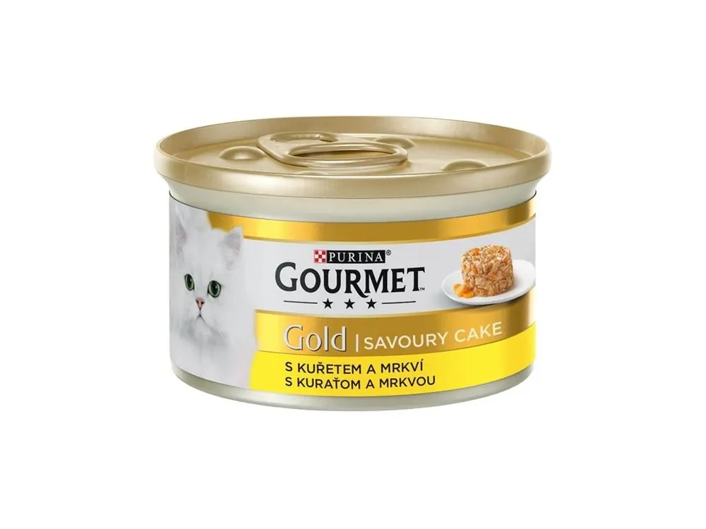 Víkendová Akce Gourmet Gold cat konz.-Savoury Cake kuře,mrkev 85 g