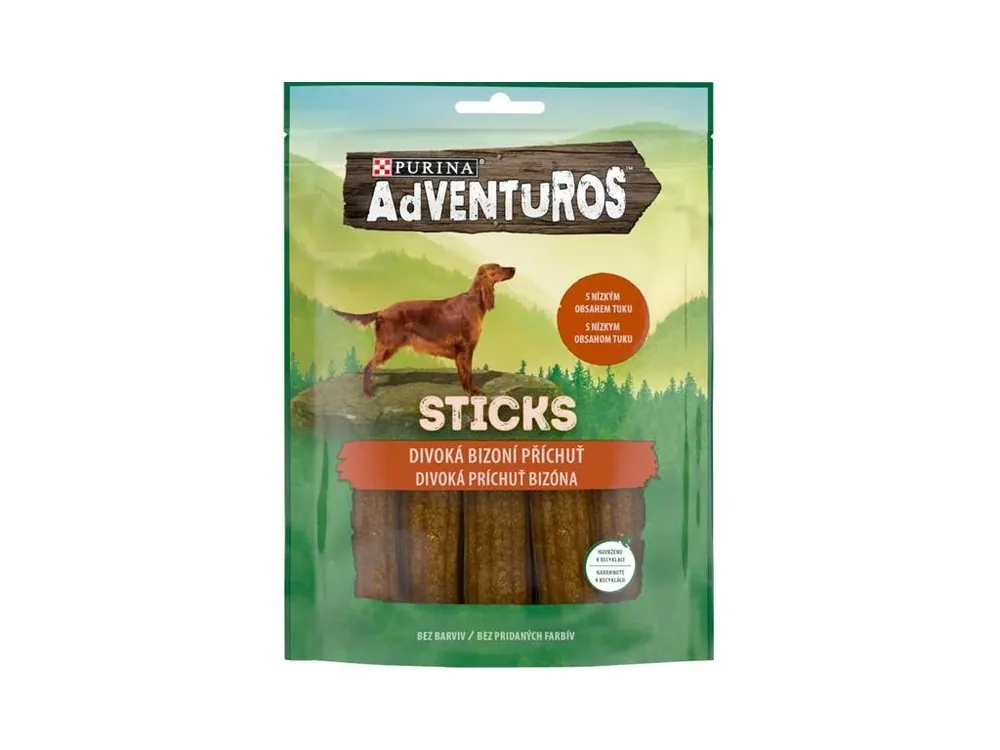 Adventuros snack dog - tyčinky s bizoní přích. 120 g Levný