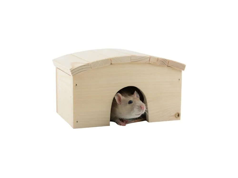 Must-Have Domek dřevo křeček obloukovitá střecha 18 x 12 x 10 cm
