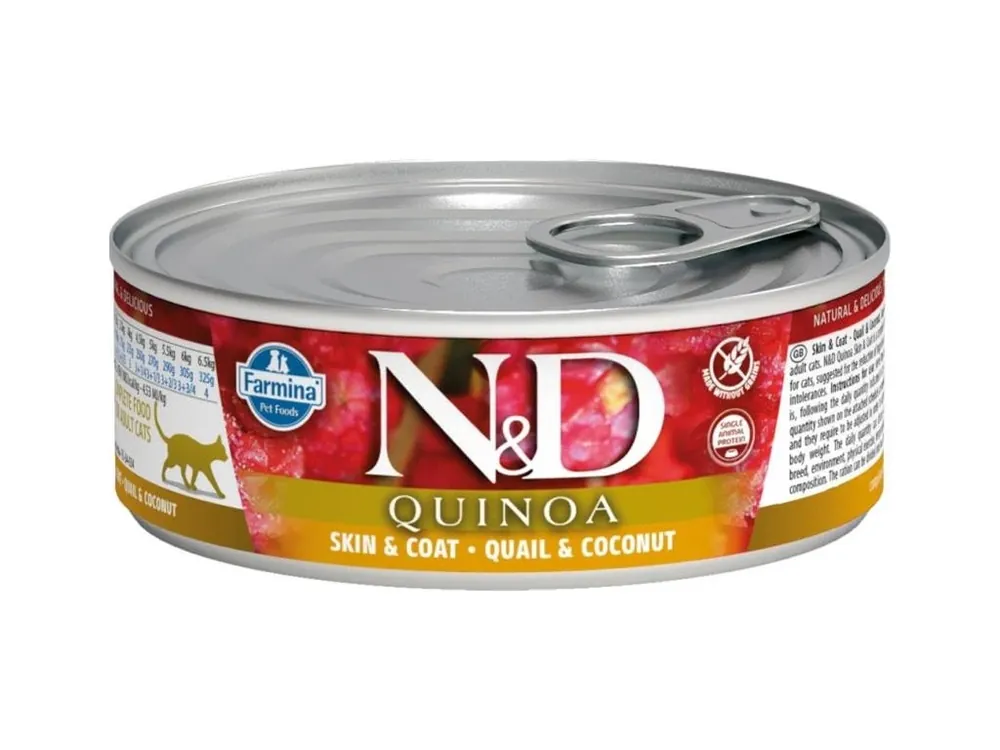 Přímo Od Výrobce N&D QUINOA Cat konz. Quail & Coconut 80 g