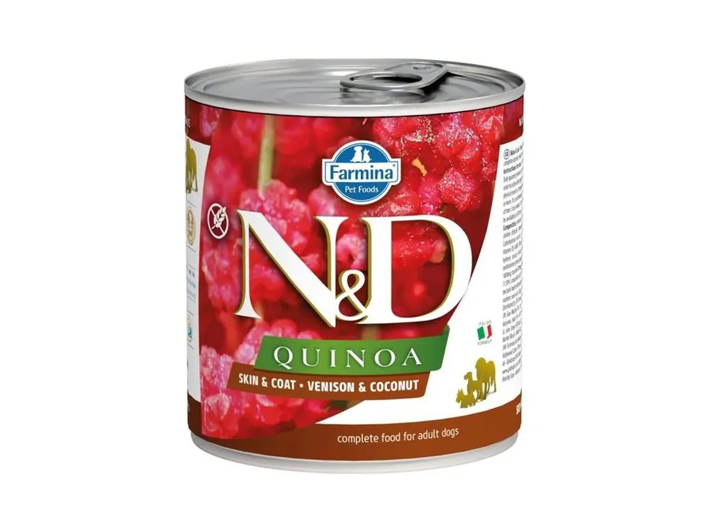 N&D QUINOA Dog konz. Venison & Coconut 285 g Omezená Nabídka