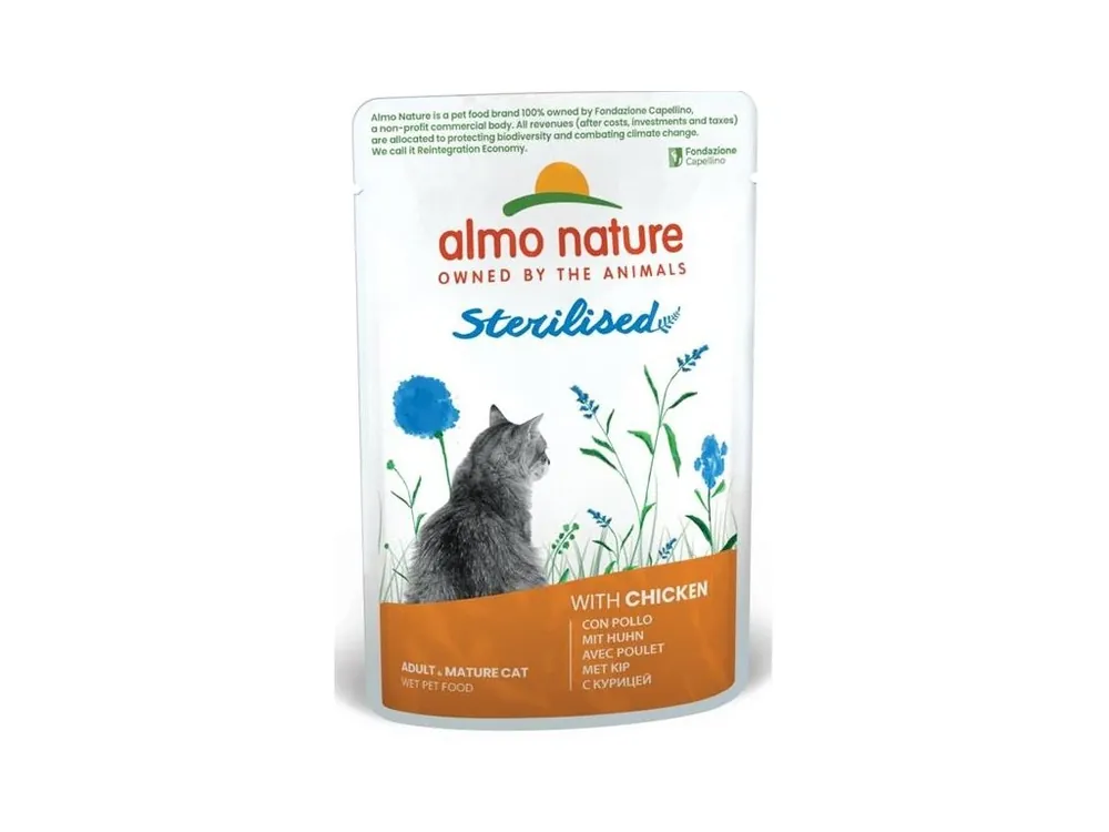 Nakupujte Hned Almo Nature Daily Menu Functional cat kaps. Sterilised kuře 70g