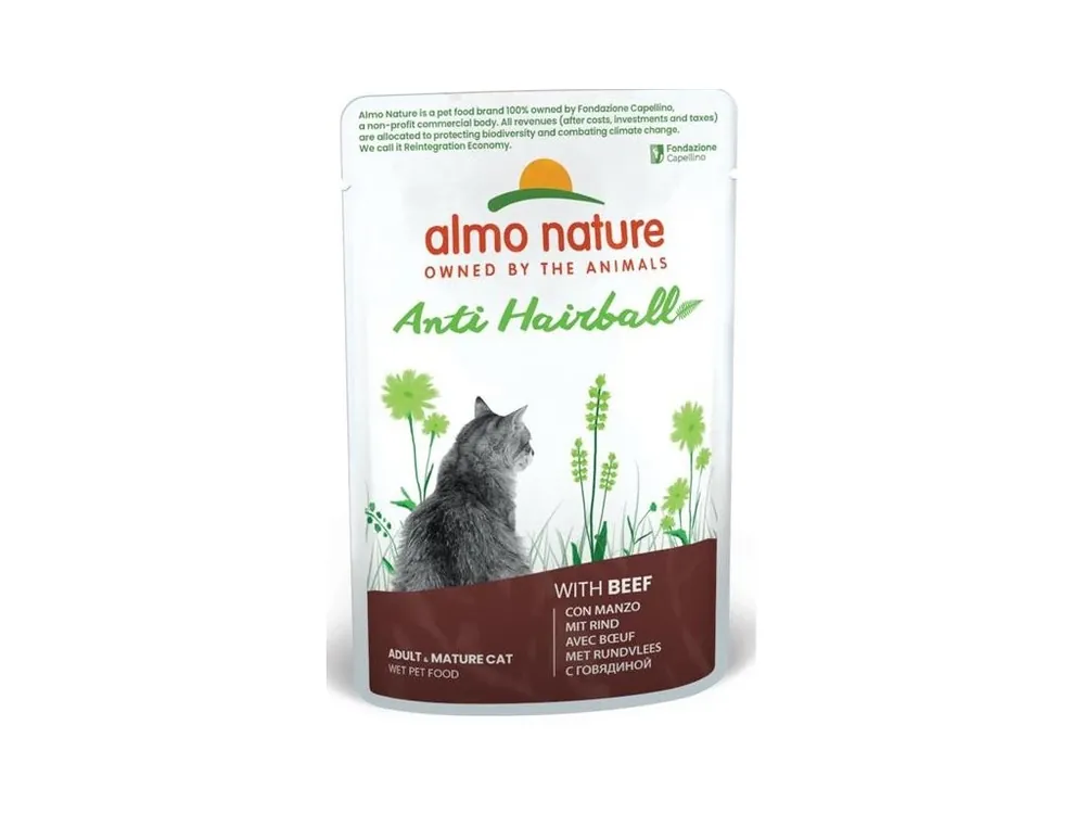 Nakupujte Hned Almo Nature Daily Menu Functional cat kaps. Anti-Hairball hovězí 70g