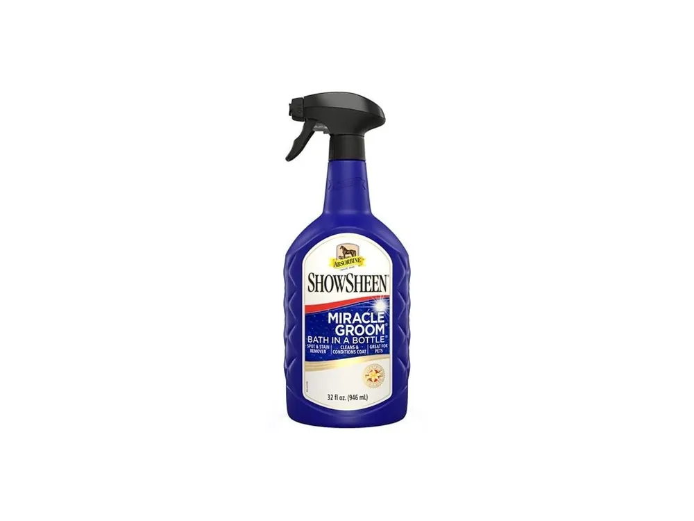 Koupel ve spreji pro koně 5 v jednom bez použití vody Absorbine Miracle groom, Lahev s rozprašovačem, 946 ml Časově Omezené