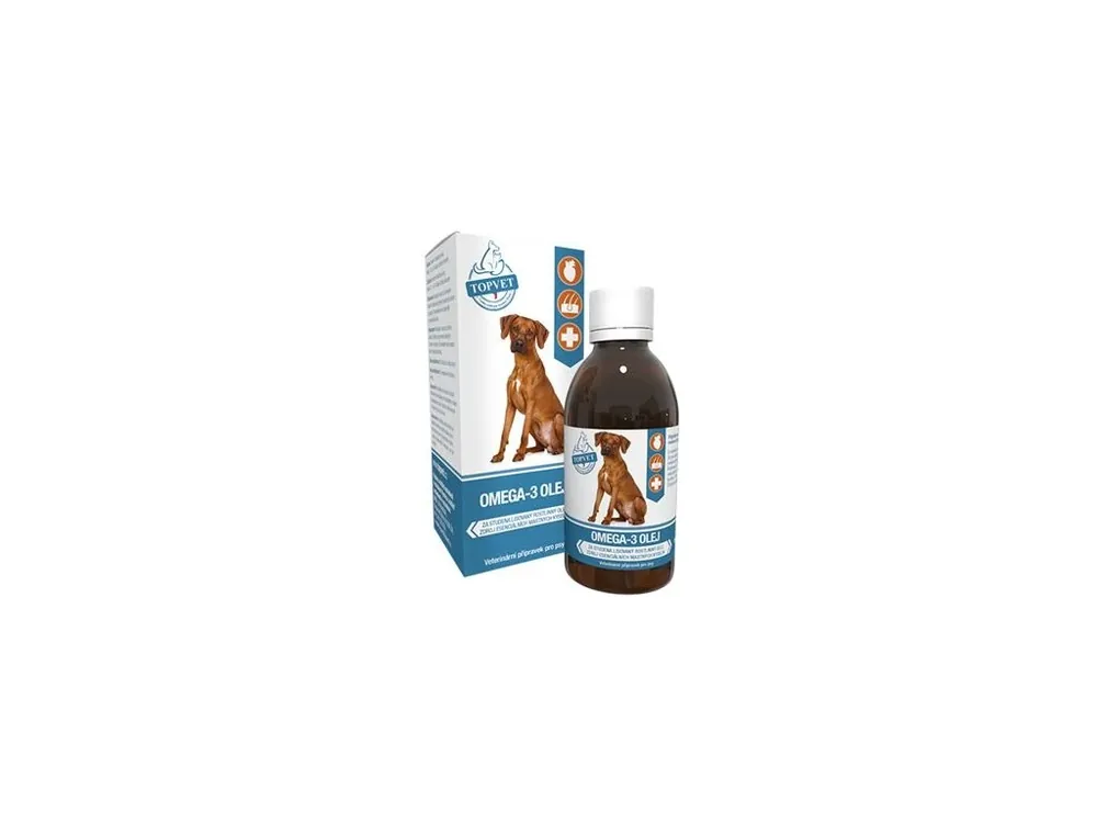 Omega 3 olej pro psy TOPVET 200ml Oblíbený