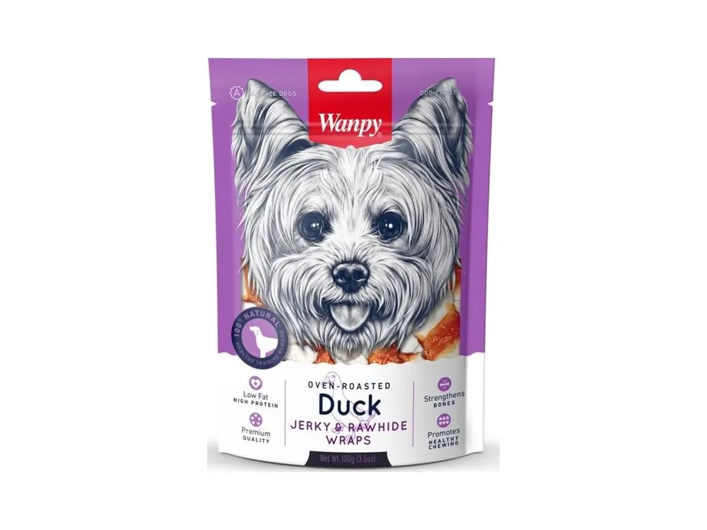 Wanpy Dog Duck Jerky & Rawhide Wraps 100 g Aktuální