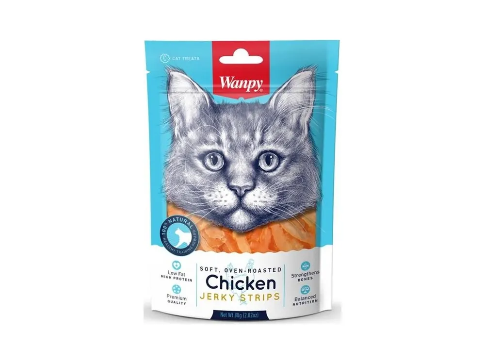 Wanpy Cat Soft Chicken Jerky Strips for Cat 80 g Kup Teď