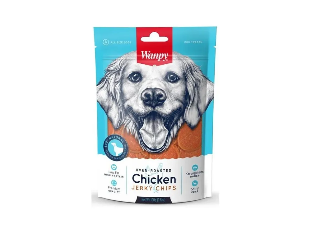 Wanpy Dog Chicken Jerky Chips 100g Přímo Od Výrobce