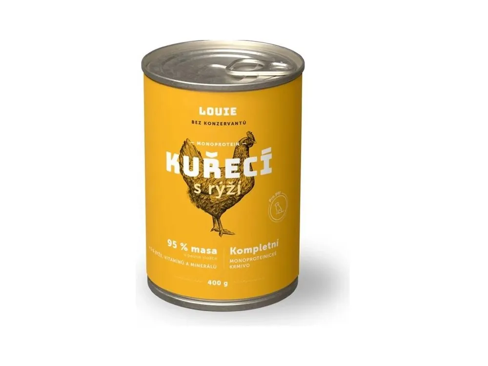 Ihned K Objednání Louie konz. pro psy kuřecí s rýží 400g