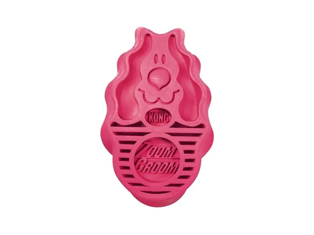 Finální Výprodej Kartáč gumový KONG ZoomGroom Raspberry růžový