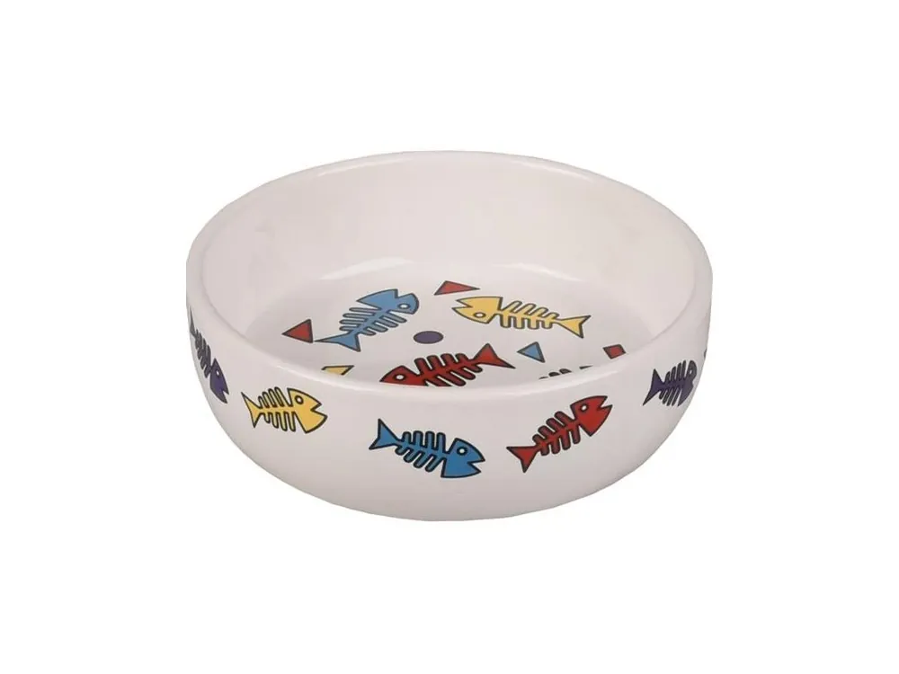 Miska cat keramika color fish 375ml Flamingo Levný