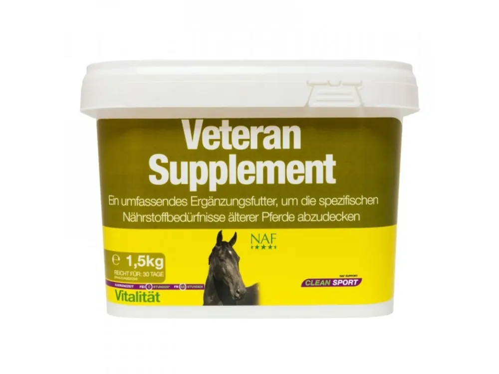 Oblíbený Kompletní krmný doplněk s MSM a probiotiky speciálně pro starší koně Veteran supplement, kyblík 1,5 kg