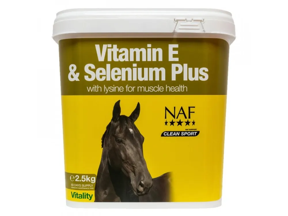 Finální Výprodej Vitamín E a selen pro správnou funkci svalů koní v zátěži Vitamin E and Selenium plus, kyblík 2,5 kg
