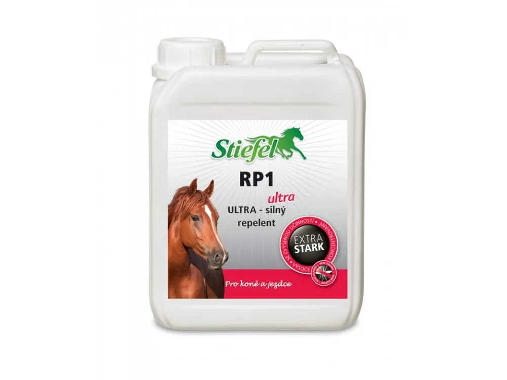 Repelent RP1 Ultra ekonomické balení - Ultrasilný sprej pro koně a jezdce, Kanystr, 2,5 l Autentický