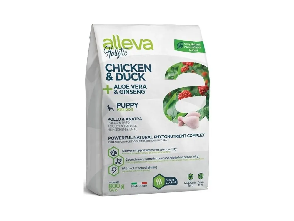 Nejlepší Volba ALLEVA HOLISTIC Dog Dry Puppy/Junior Chicken Mini 800g