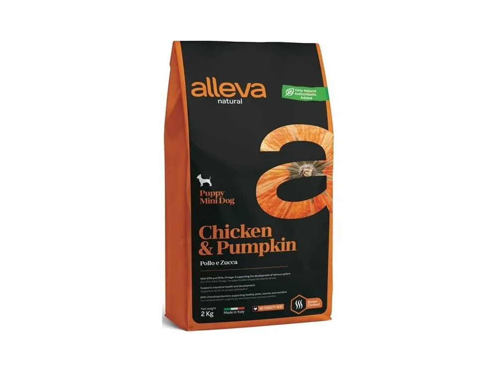 ALLEVA NATURAL Dog Dry Puppy Chicken&Pumpkin Mini 2kg Nejprodávanější