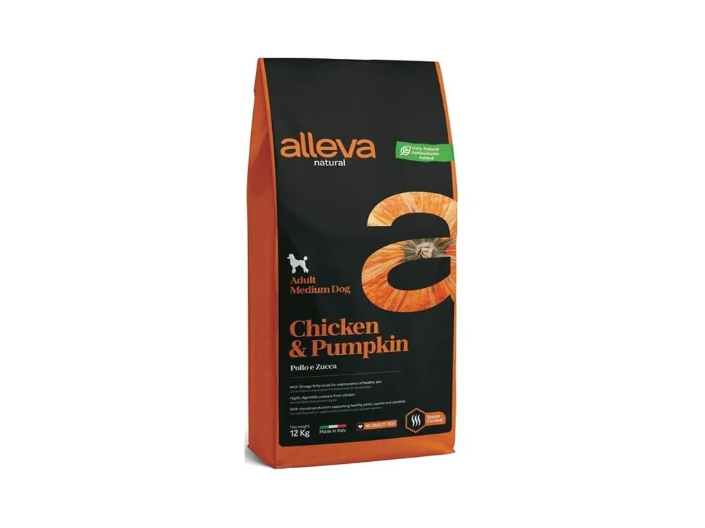 Expresní Doručení ALLEVA NATURAL Dog Dry Adult Chicken&Pumpkin Medium 12kg