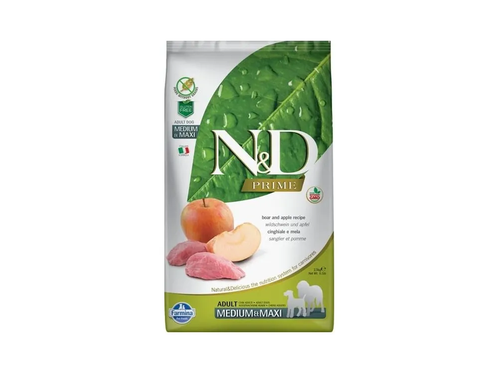 Výhodná Nabídka N&D PRIME Dog GF Wild Boar & Apple Adult Medium & Maxi 2,5 kg