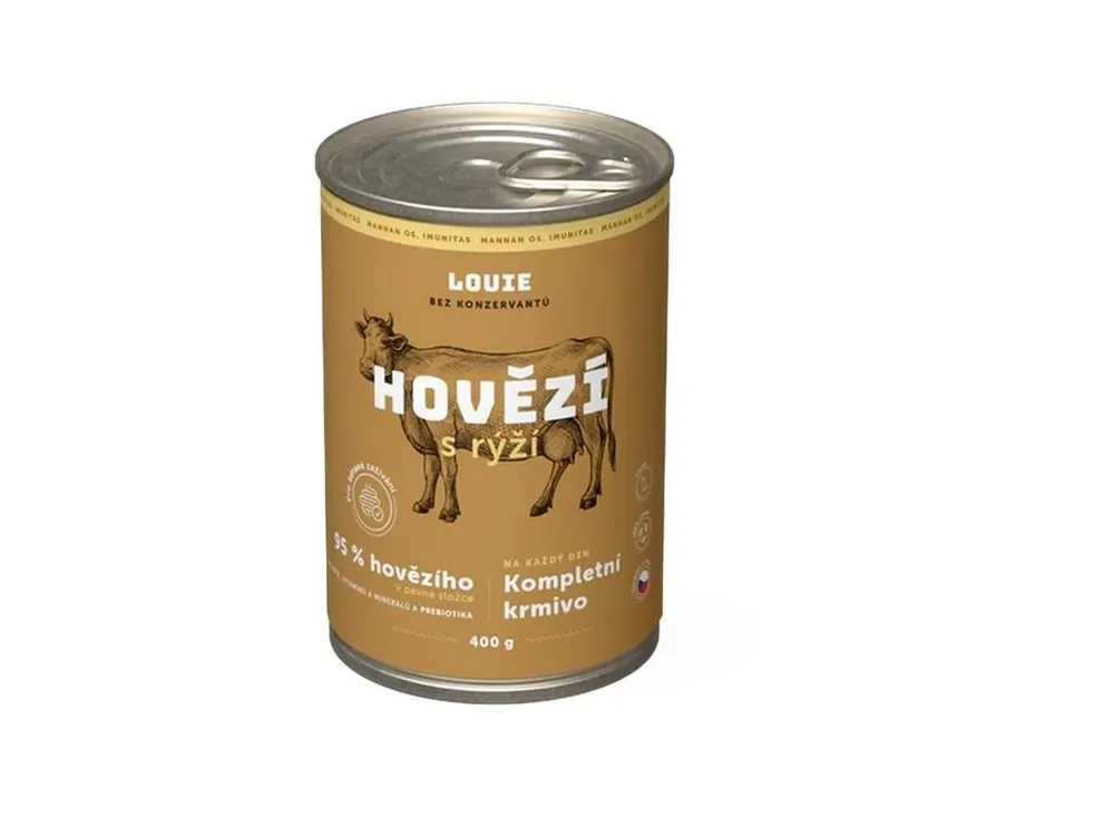 Louie konz. pro psy hovězí s rýží 400 g Super Cena