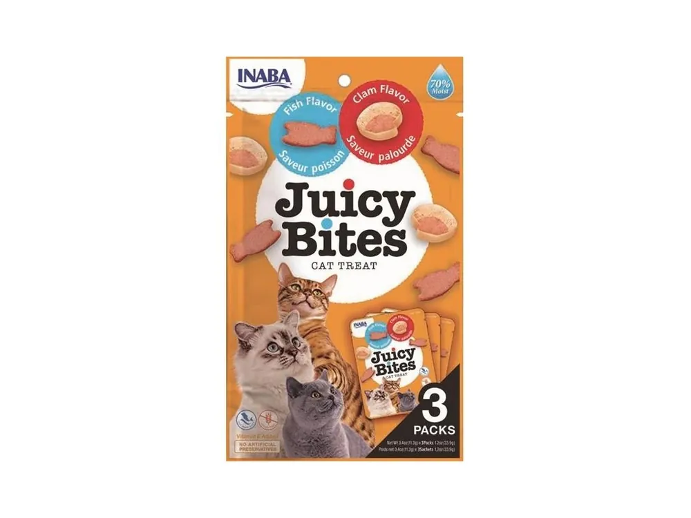 Inaba Juicy Bites cat snack ryba a škeble Ověřený