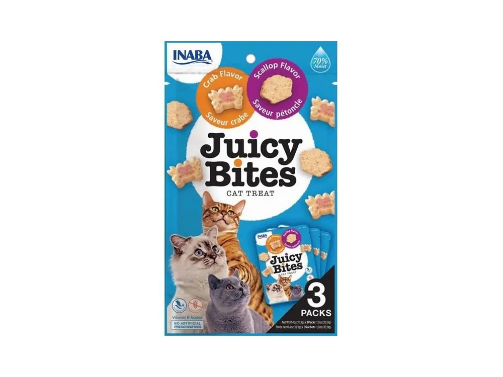 Inaba Juicy Bites cat snack krab a hřebenatka Horká Nabídka