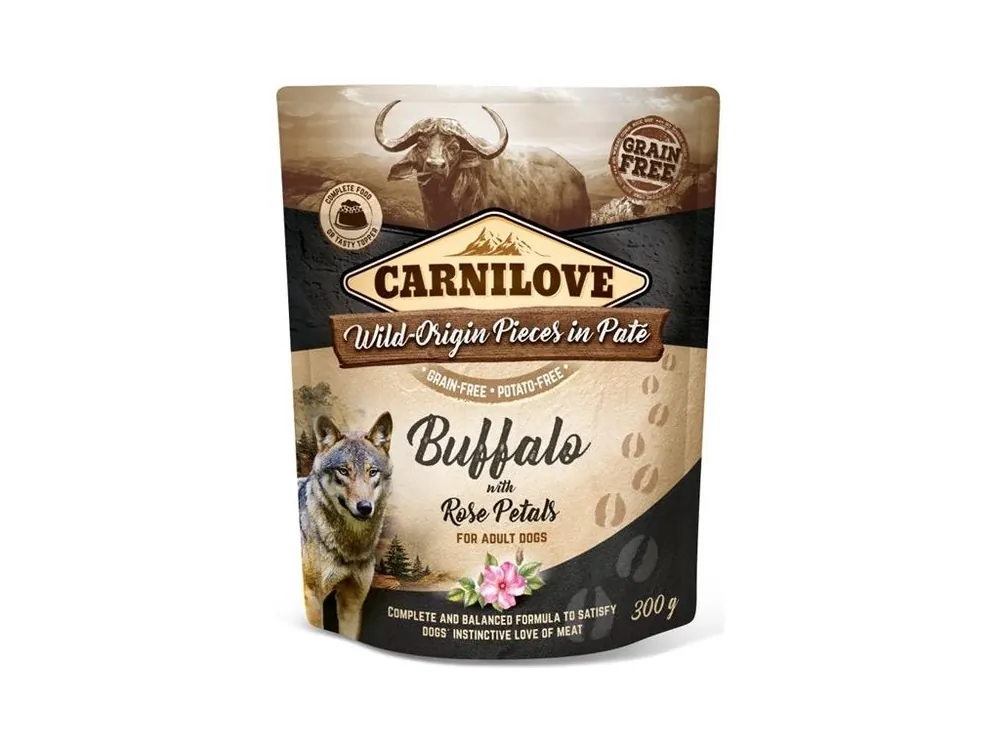 Carnilove Dog kaps. Paté Buffalo with Rose Petals 300 g Poslední Šance