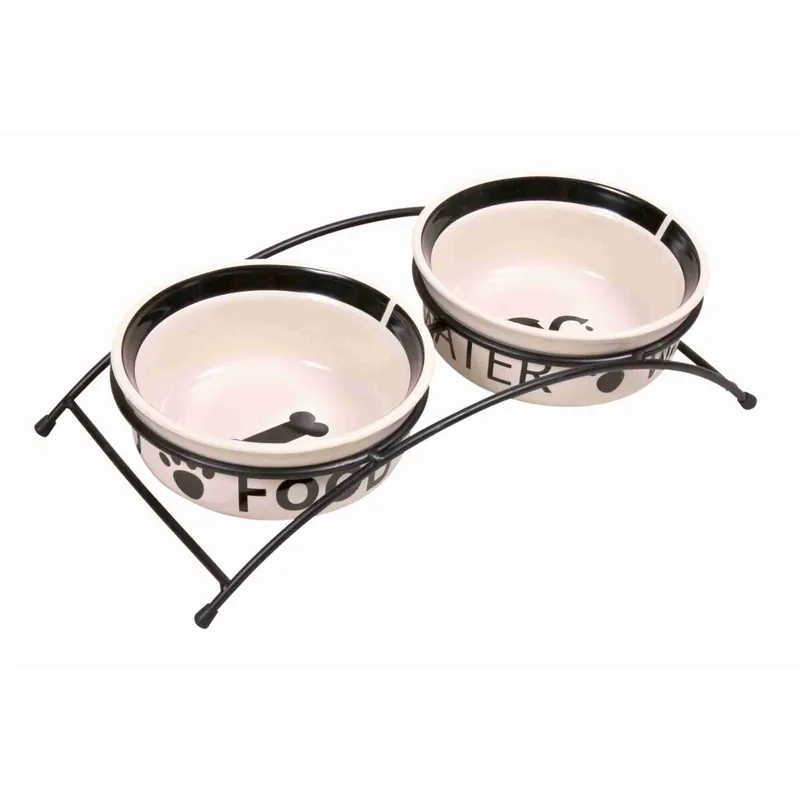 TRIXIE Set keramických misek se stojánkem 2 x 0,6 l/15 cm Sleva