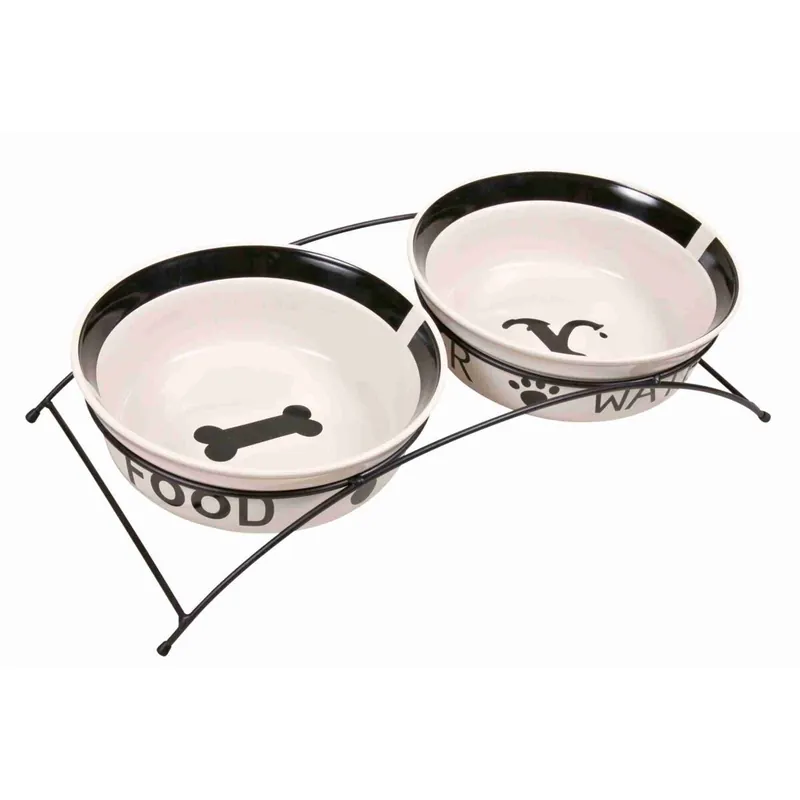TRIXIE Set keramických misek se stojánkem 2 x 2,6 l/25 cm Hit Sezóny