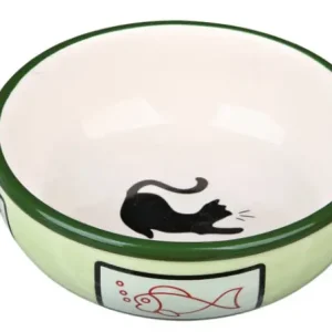 TRIXIE Keramická miska s kočkou a rybou, glazura 0,35l/12,5cm Speciální Cena