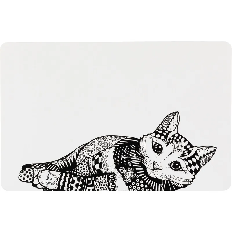 TRIXIE Prostírání Place Mat kočka 44 x 28 cm bílo/černé Poslední Šance