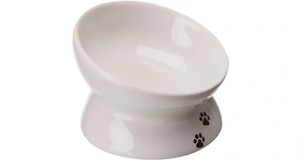 TRIXIE Zvýšená ergonomická keramická miska, 0.15 l/ø 13 cm, bílá Cenově Výhodný