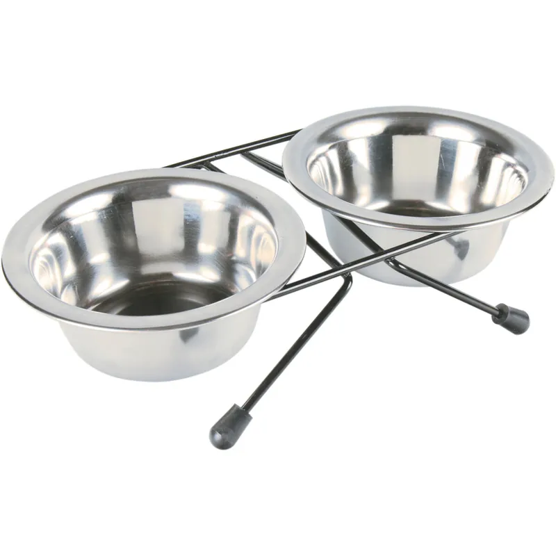 Dokud Zásoby Vydrží TRIXIE Nerez stojánek + 2 misky 200ml/10cm